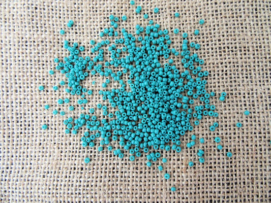 Glass Seed Beads Turquoise Opaque 10/0 2mm bag of 40gm approx 2700 beads