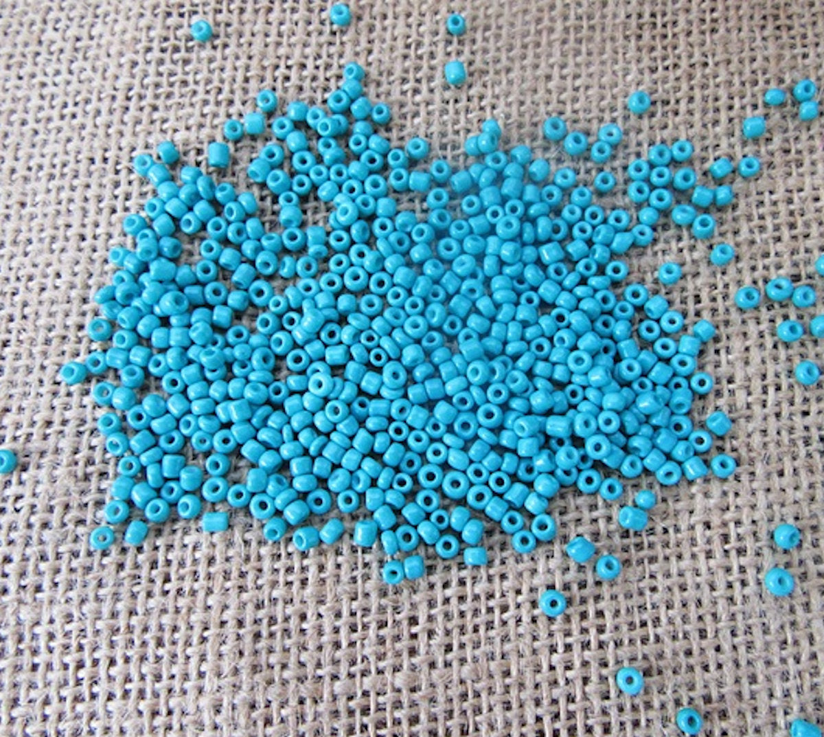 Aqua Blue Turquoise Glass Seed Beads, Round Opaque, 3mm with 1mm hole, 40g Jewellery Making, Beading