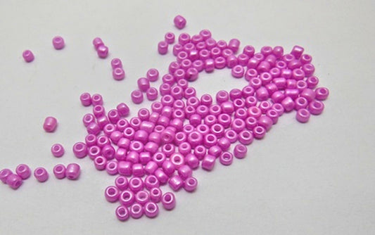 Pink Seed Beads, Fuchsia, Glass Round, 3mm with 1mm hole, 40g Jewellery Craft