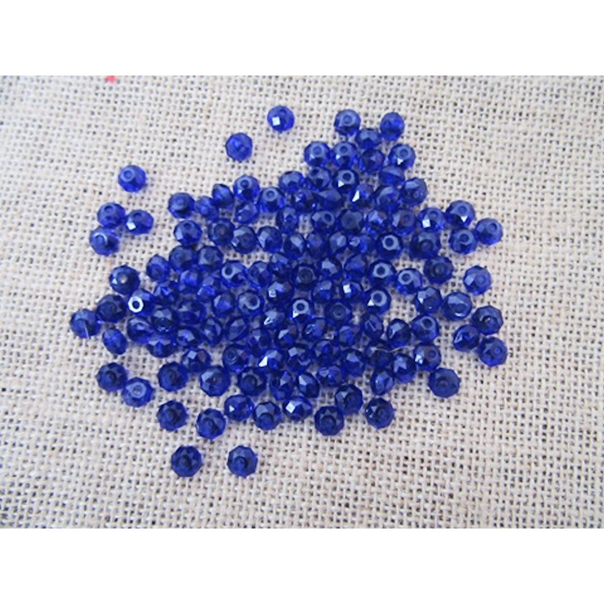 Blue Rondelle Barrel Beads, Acrylic Faceted, 6x8mm 2mm hole, 100x 21gm Jewellery Making