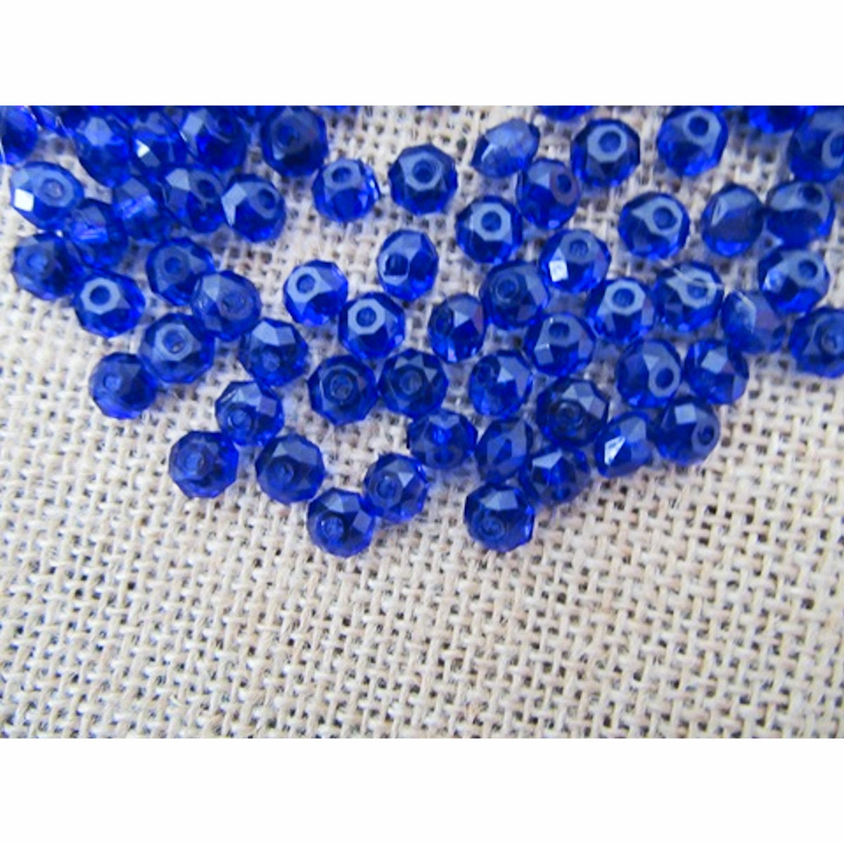 Blue Rondelle Barrel Beads, Acrylic Faceted, 6x8mm 2mm hole, 100x 21gm Jewellery Making