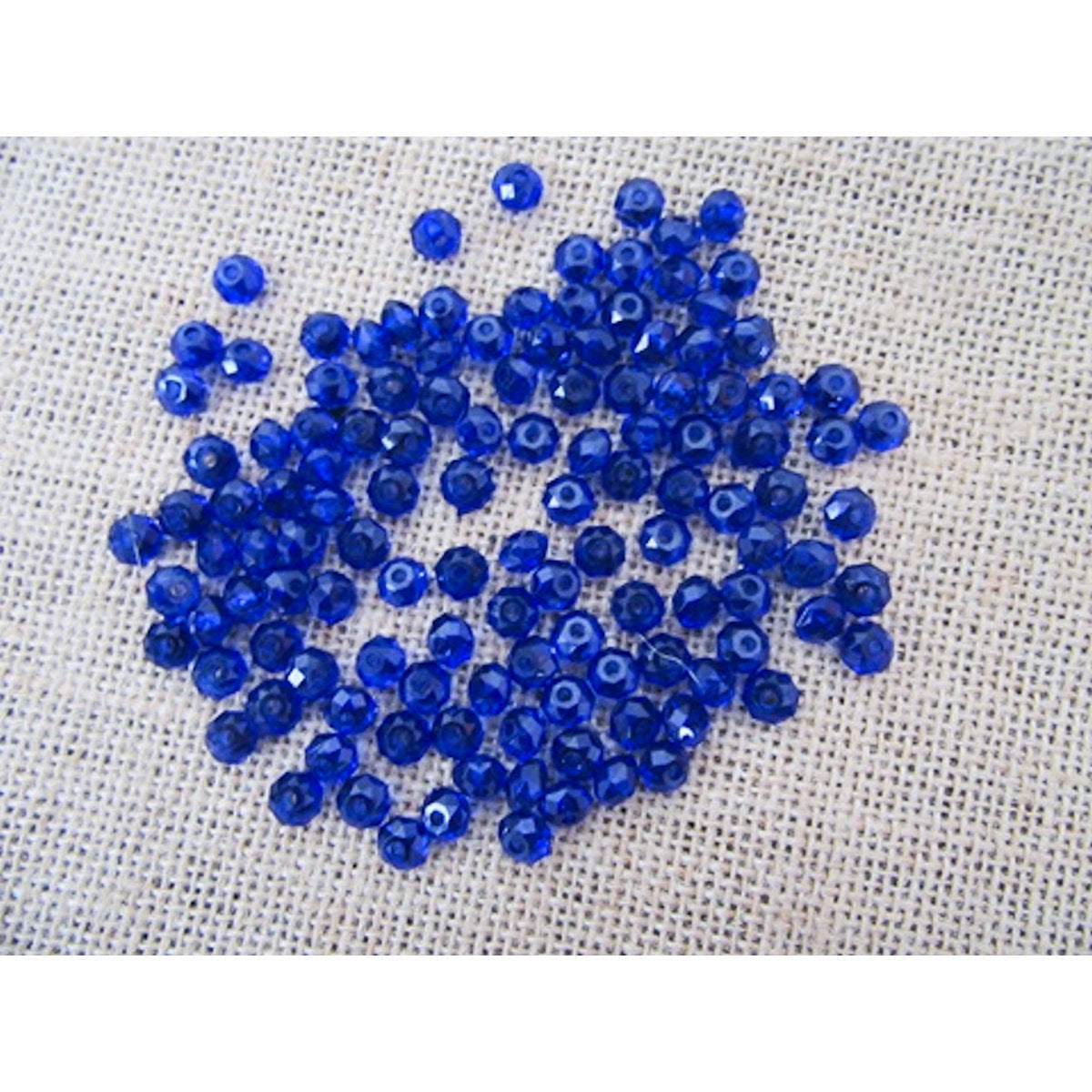 Blue Rondelle Barrel Beads, Acrylic Faceted, 6x8mm 2mm hole, 100x 21gm Jewellery Making