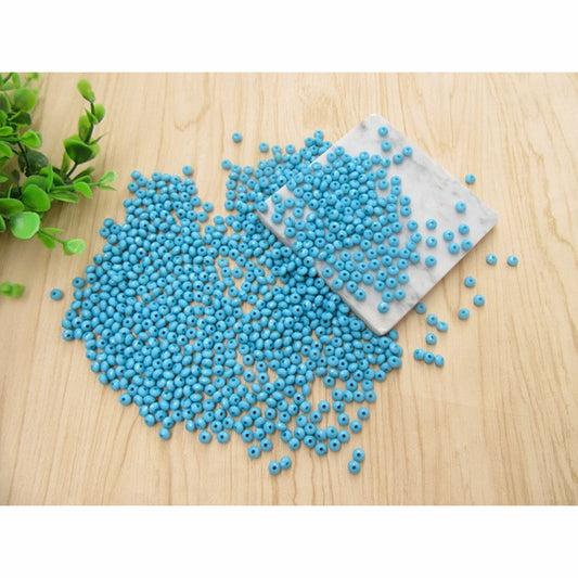 Blue Flat Round Faceted Spacer Beads, 6x4mm 1mm hole, Pack of 100x Jewellery Craft