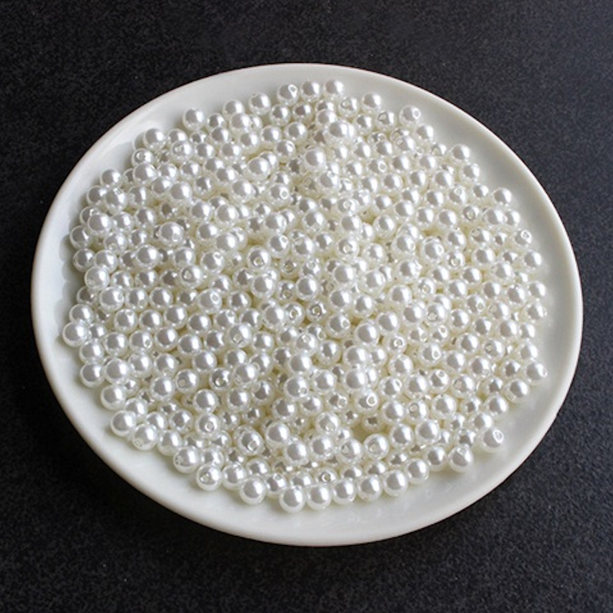 Pearls Beads, White, 10mm Round pack of 50 beads plastic Simulate pearl