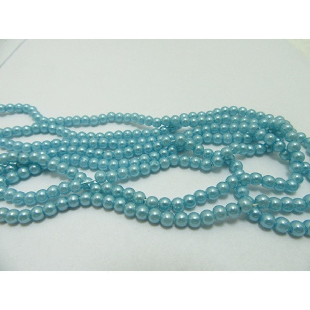 Pearl Beads, Round, Blue, Simulate Pearl, 4mm, 1.5mm hole, Pack approx 1000x Jewellery Craft, Plastic