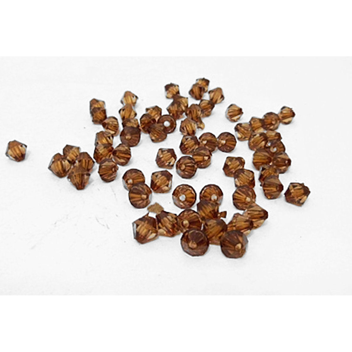 Bicone Beads, Coffee Brown, Acrylic, Faceted, 4mm, Approx 500x 14gm, Jewellery Making