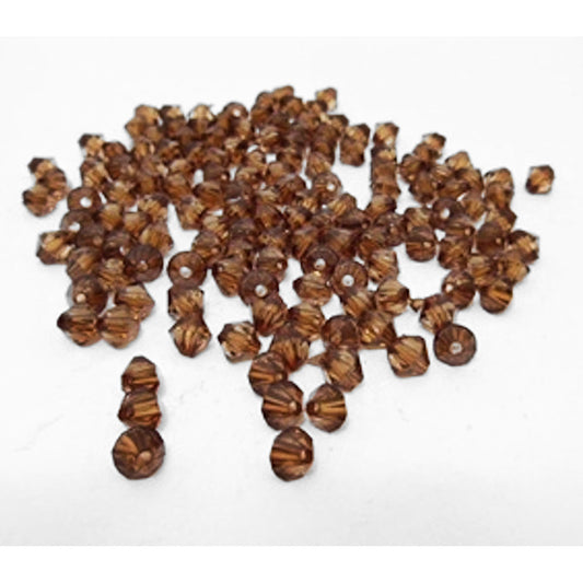 Bicone Beads, Coffee Brown, Acrylic, Faceted, 4mm, Approx 500x 14gm, Jewellery Making