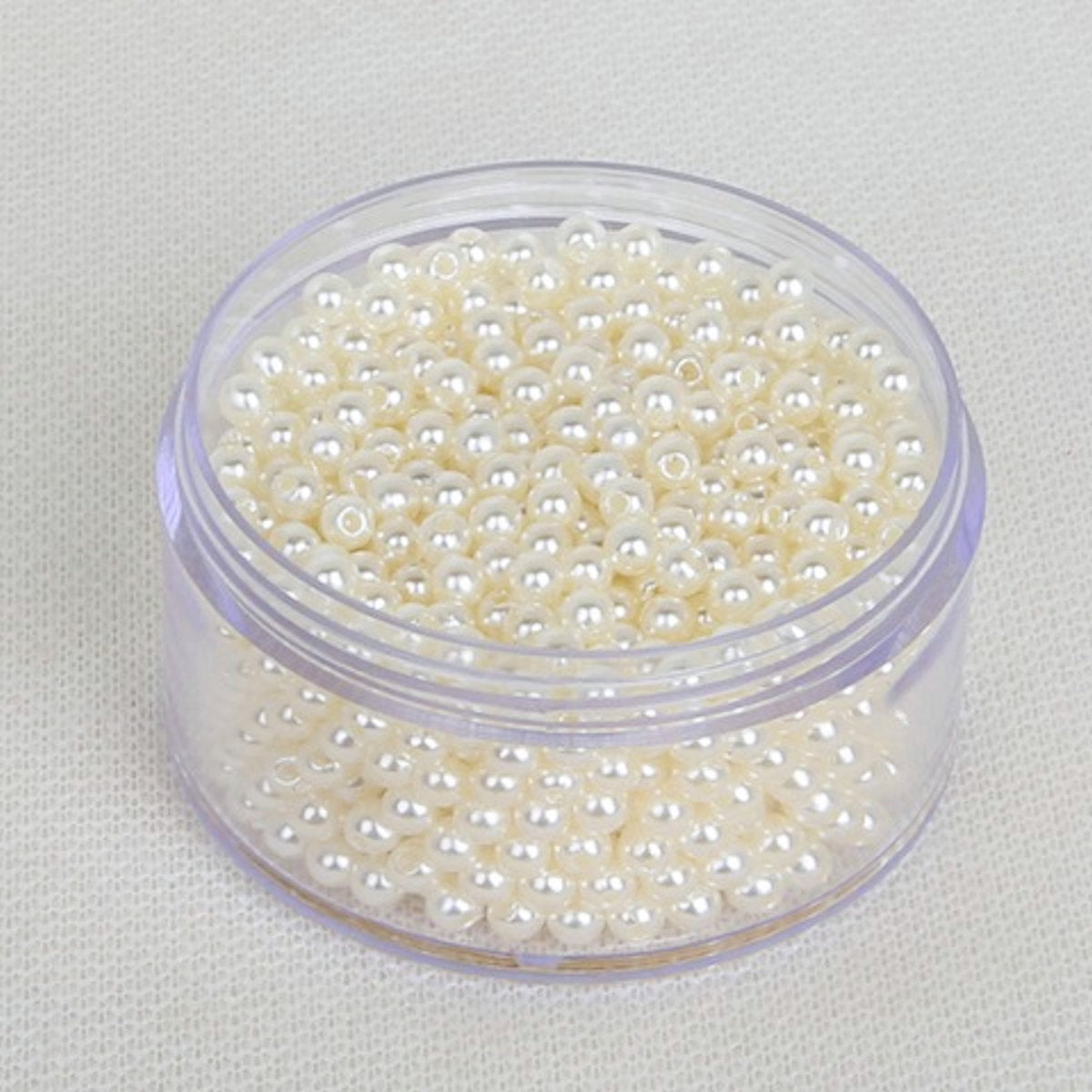 Ivory Round Pearl Beads 6mm, 1.8mm hole, Simulate plastic, Pack of 200x Jewellery Craft