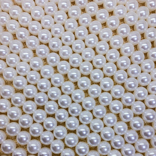 Pearl Beads White Simulate, Round, 8mm 1.8mm hole, Pack of 100x Jewellery Craft