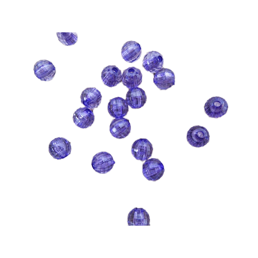 8mm Round Beads Purple Acrylic Faceted 50x Jewellery Making