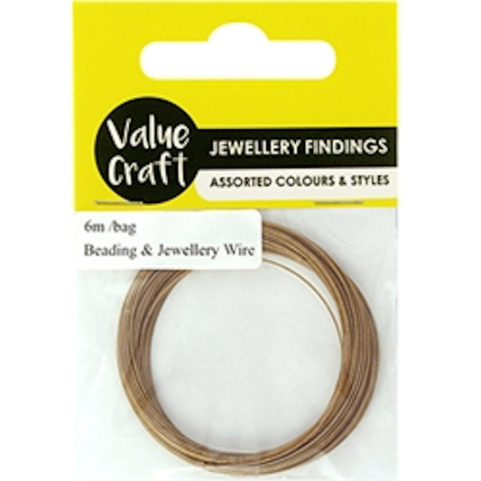 Tiger Tail Wire, Gold, 6m Length, Craft, Beading and Jewellery Wire Craft