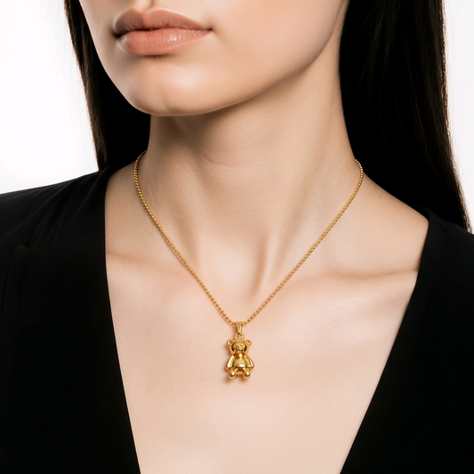 Adorable Teddy Bear 18K Gold Plated Necklace