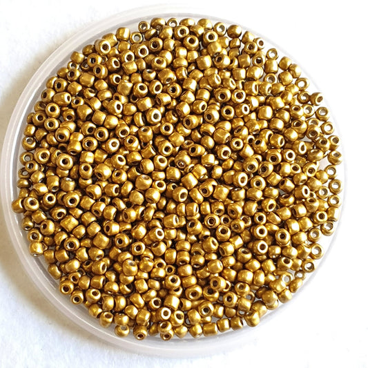 Gold Seed Beads Glass, 3.6mm size 6/0, Metallic Gold, Pack of 60gm, Jewellery Making, Beading, Craft