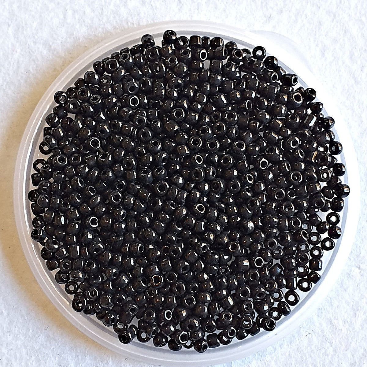 Black Glass Seed Beads, 3.6mm size 6/0, 60g Jewellery Craft beading
