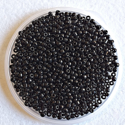 Black Glass Seed Beads, 3.6mm size 6/0, 60g Jewellery Craft beading