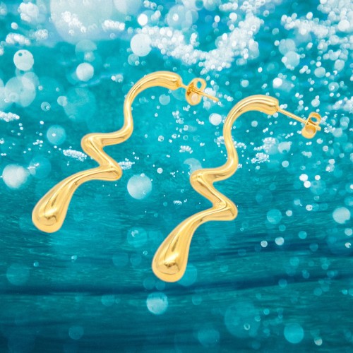 Twisted teardrops earrings in 18K gold Stainless Steel
