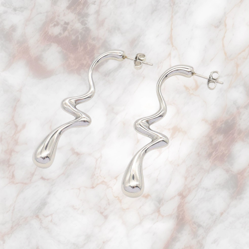 Twisted teardrops earrings in 18K gold Stainless Steel