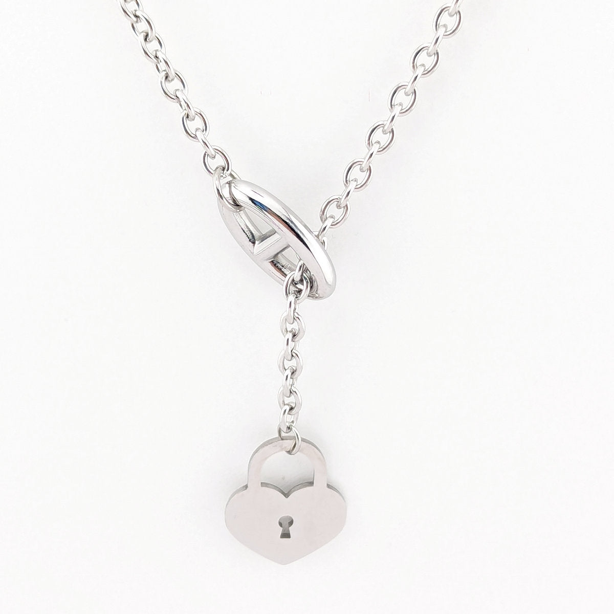 Heart Padlock Necklace Perfect Gift, 18K Gold Plated Stainless Steel