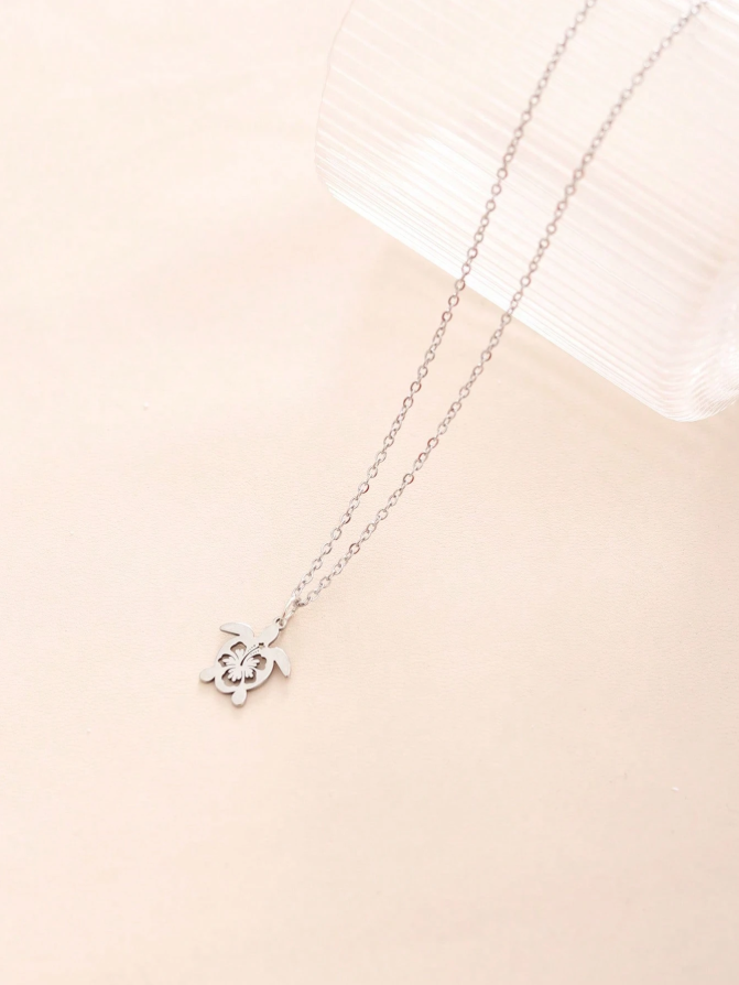 Cute turtle pendant necklace, Stainless Steel non-tarnish, minimalist gift