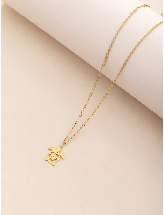 Cute turtle pendant necklace, Stainless Steel non-tarnish, minimalist gift