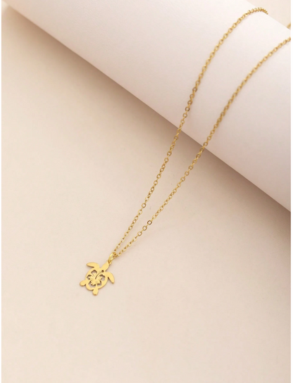 Cute turtle pendant necklace, Stainless Steel non-tarnish, minimalist gift