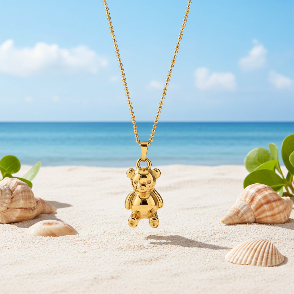 Adorable Teddy Bear 18K Gold Plated Necklace