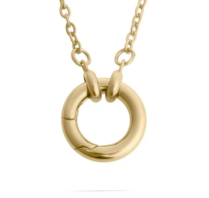 Loop Chain Carabiner Charm Holder Necklace 18K Gold Stainless Steel - Select your charms