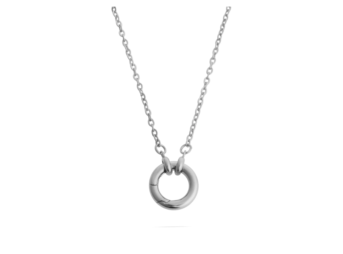 Loop Chain Carabiner Charm Holder Necklace 18K Gold Stainless Steel - Select your charms