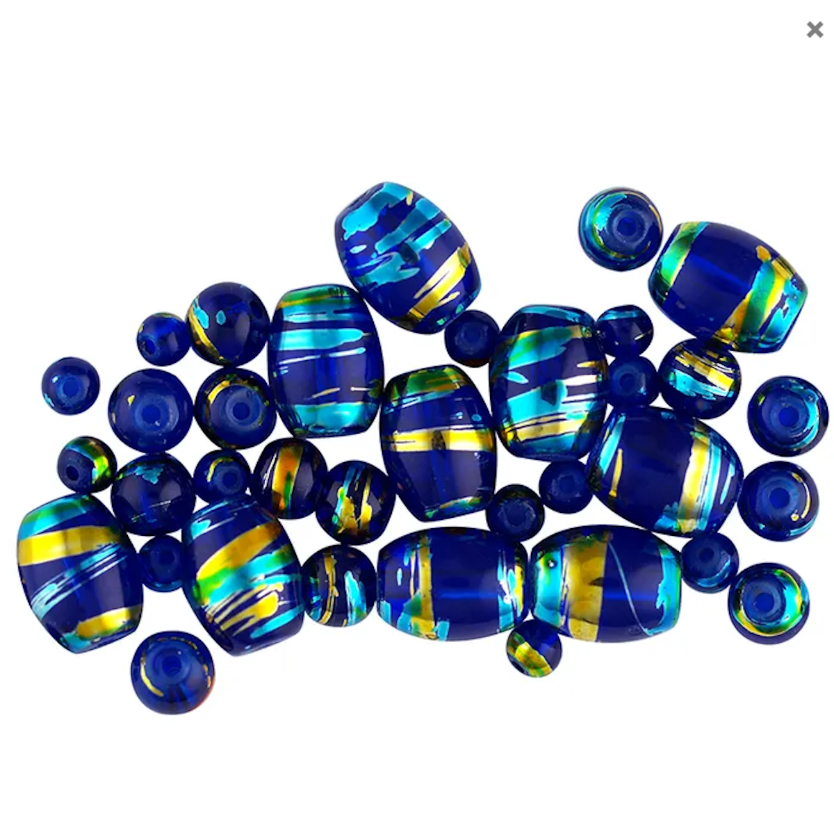 Cobalt Blue Glass Metallic Stripe Beads Assorted sizes pack of 50x, Ribtex Sensations, Jewellery Making, Beading, Craft (Copy)