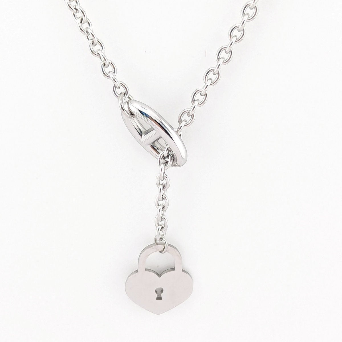 Heart Padlock Pendant Charm Necklace