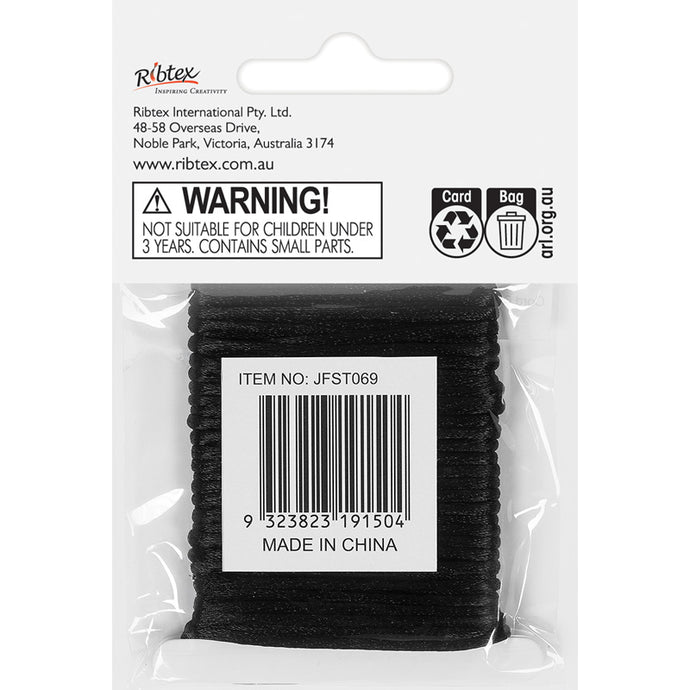 JF China Knot stringing cord black 6m Ribtex