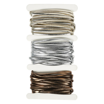 Faux Leather Cord Silver, Gold and Bronze jewellery stringing material