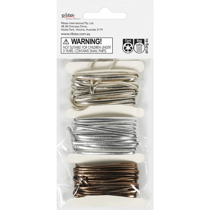Faux Leather Cord Silver, Gold and Bronze jewellery stringing material