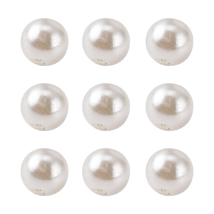 Pearl Beads, Cream White, Round, 8mm 2mm hole, Acrylic Dyed, 100 beads, approx 26gm
