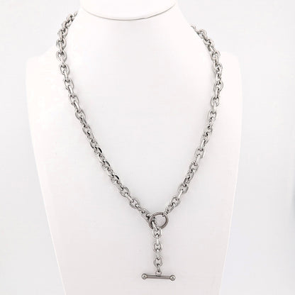 T Bar Necklace Chunky Chain Front Fastening Toggle Bar Necklace
