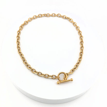 T Bar Necklace Chunky Chain Front Fastening Toggle Bar Necklace