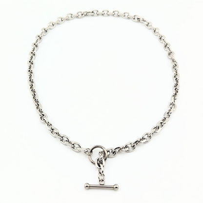 T Bar Necklace Chunky Chain Front Fastening Toggle Bar Necklace