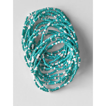 Seed Bead Bracelets, Stretch, Pack of 5 or 10, Jade Green and white beads, Ready to Wear Handmade Jewellery