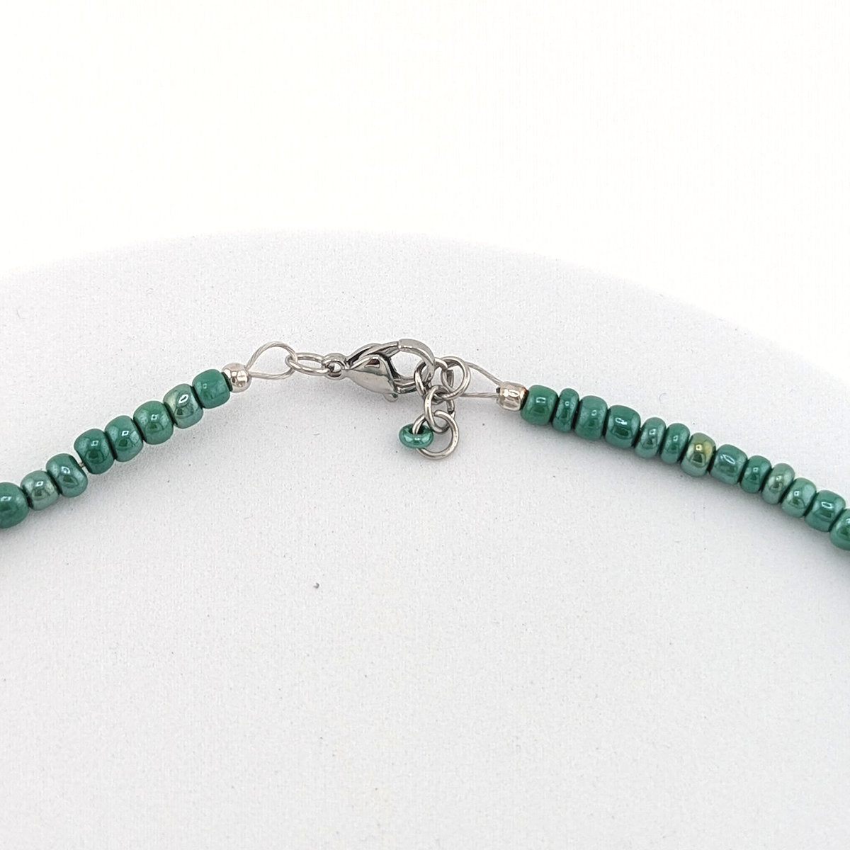 Turquoise and Bronze Accents Statement Necklace closure