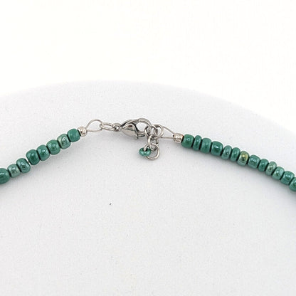 Turquoise and Bronze Accents Statement Necklace closure