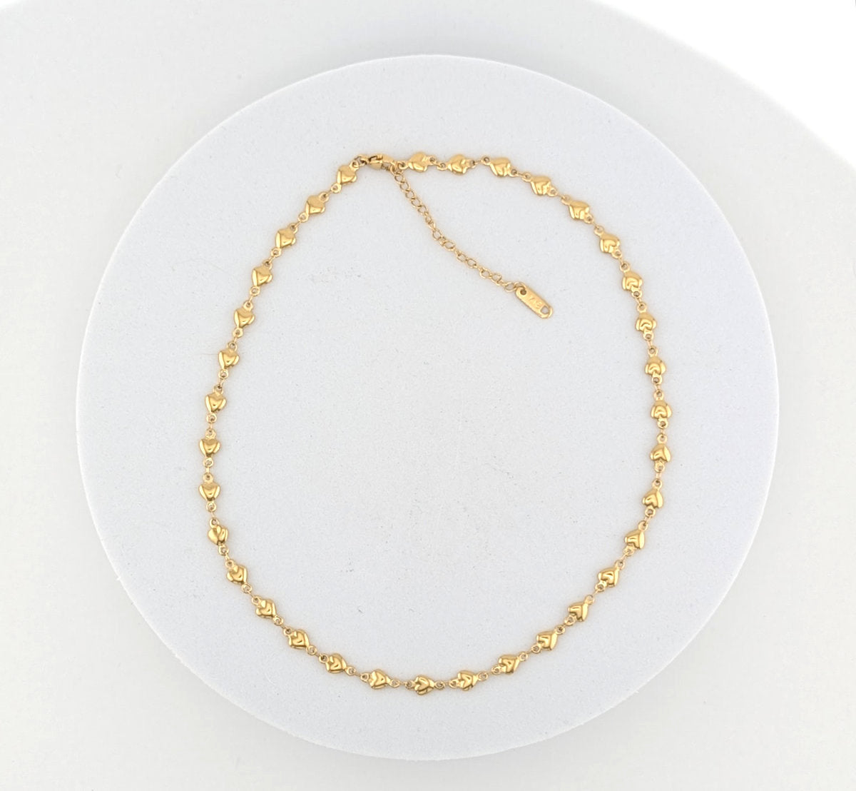 Ninky Design gold heart shaped link chain necklace