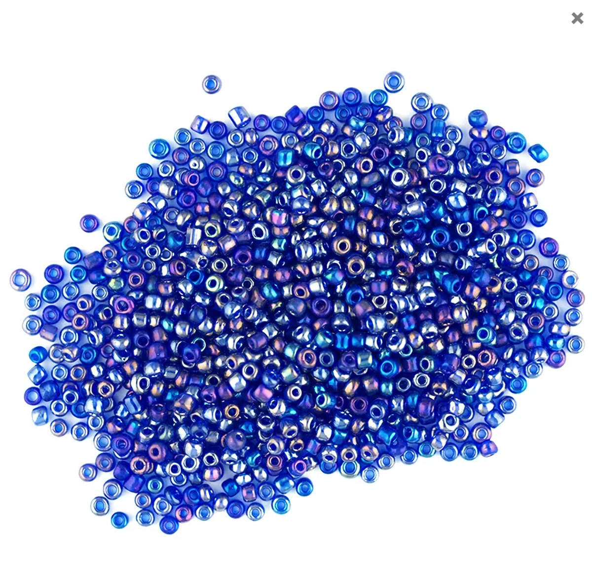 Blue Rainbow Iridescent Glass Seed Beads, Round, size 12/0 1.8mm, bag of 25gm Sensations