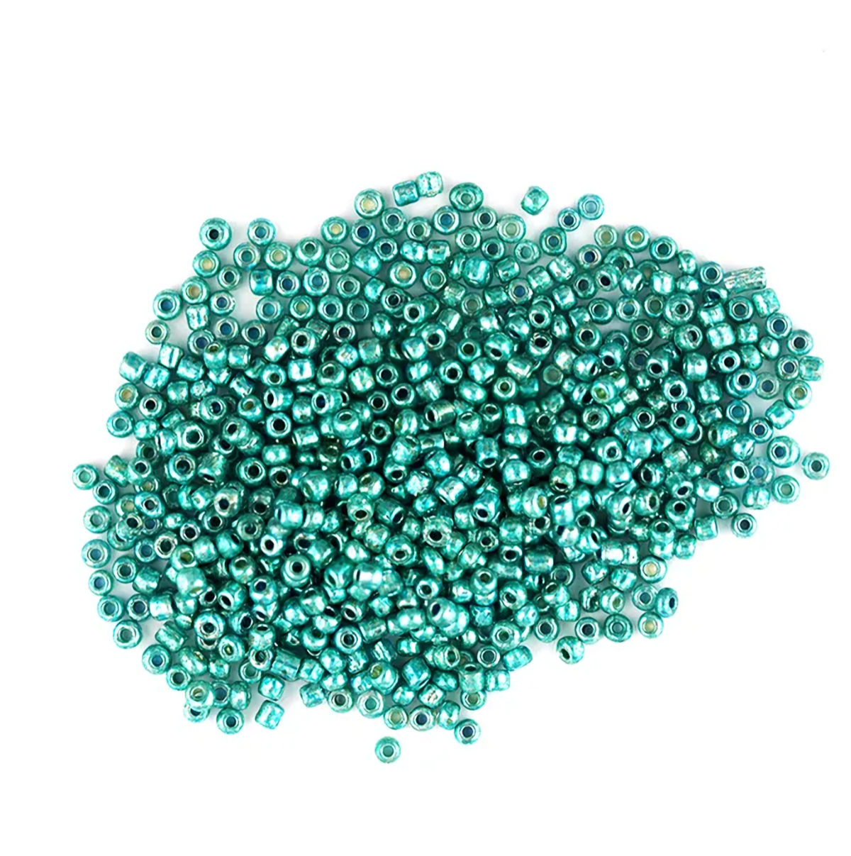 Metallic Aqua Glass Seed Beads, Round, size 12/0 1.8mm, bag of 25gm Sensations