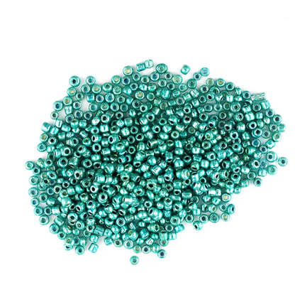 Metallic Aqua Glass Seed Beads, Round, size 12/0 1.8mm, bag of 25gm Sensations