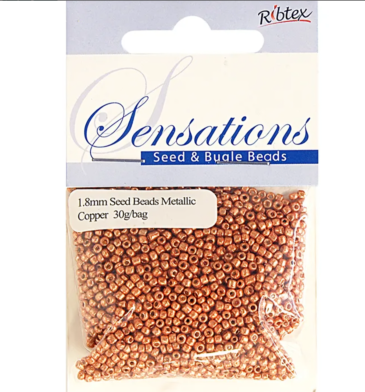 Metallic Orange Copper Glass Seed Beads, Round, size 12/0 1.8mm, bag of 25gm Sensations