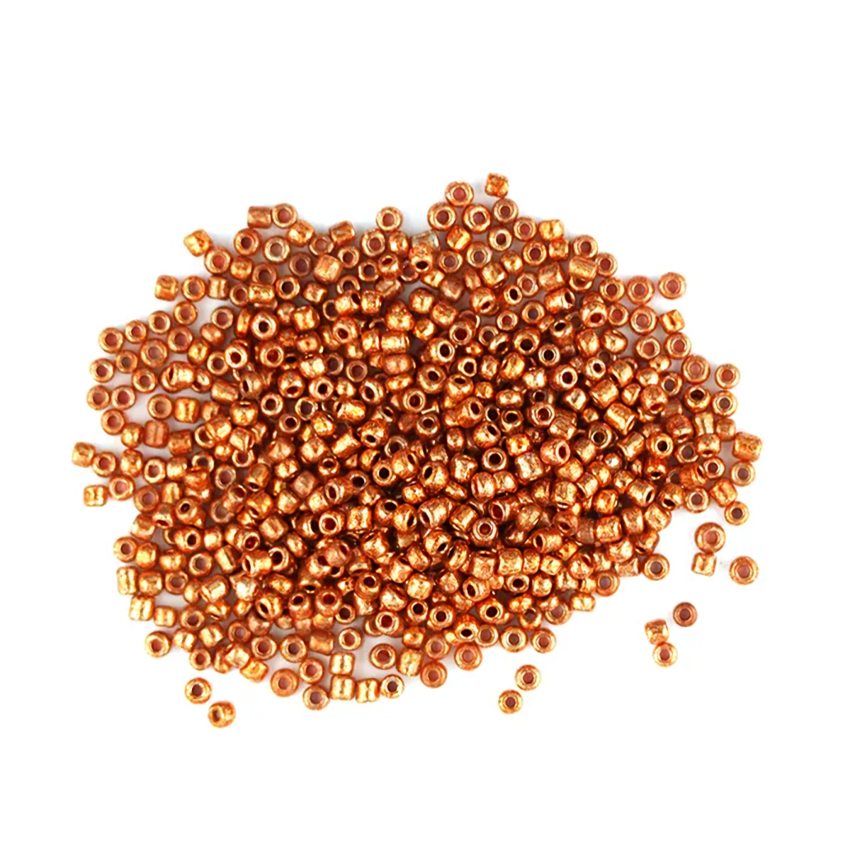 Metallic Orange Copper Glass Seed Beads, Round, size 12/0 1.8mm, bag of 25gm Sensations