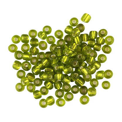 Glass Seed Beads Lime Green 3.6mm size 6/0 25g, Ribtex Sensations, Jewellery Making, Beading, Craft