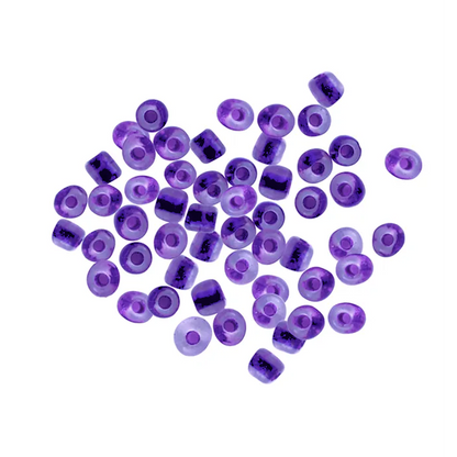 Glass Seed Beads Metallic Purple Clear 3.6mm size 6/0 25g, Jewellery Making, Beading, Craft