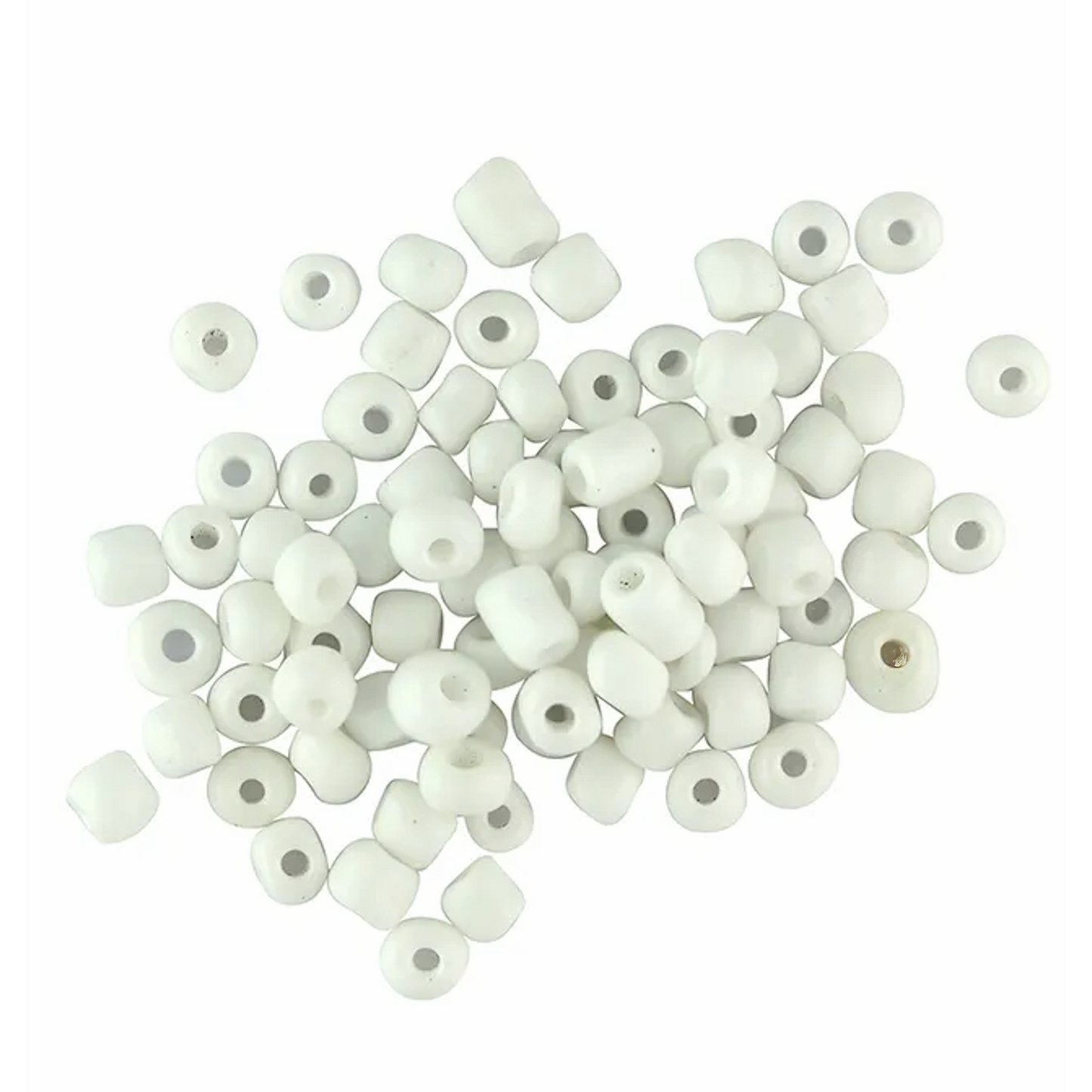 Solid White Seed Beads Glass, 3.6mm size 6/0, Pack of 25gm, Jewellery Making, Beading, Craft