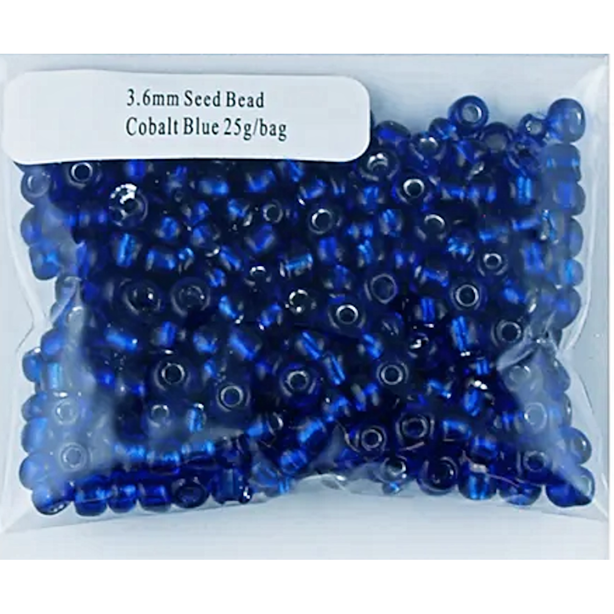 Glass Seed Beads Cobalt Blue 3.6mm size 6/0 25g, Ribtex Sensations, Jewellery Making, Beading, Craft